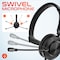 Delton 30Y Professional Wired Mono Computer Headset w/ Dual Noise Canceling Microphone, USB-A USB-C Adapter DWH30Y - alternate 3